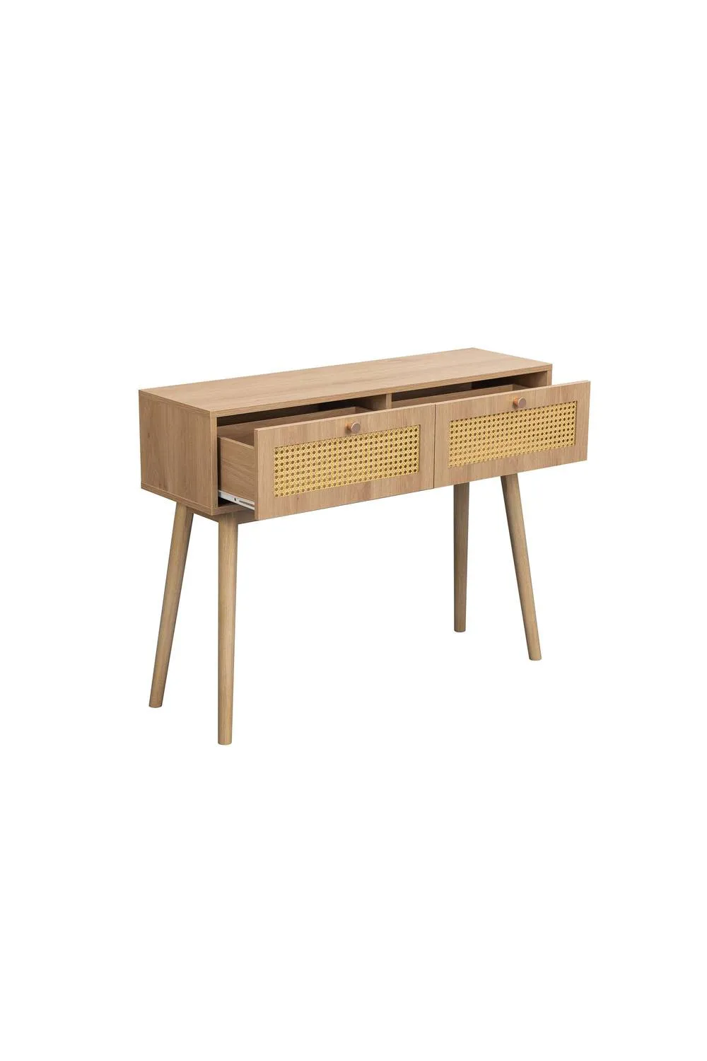 Birlea Croxley Console Table Oak Rattan Hall Dressing Table in Light Oak 5