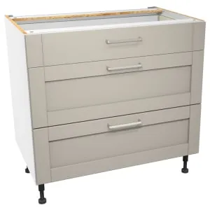 Wickes Ohio Stone 3 Drawer Base Unit - 900mm
