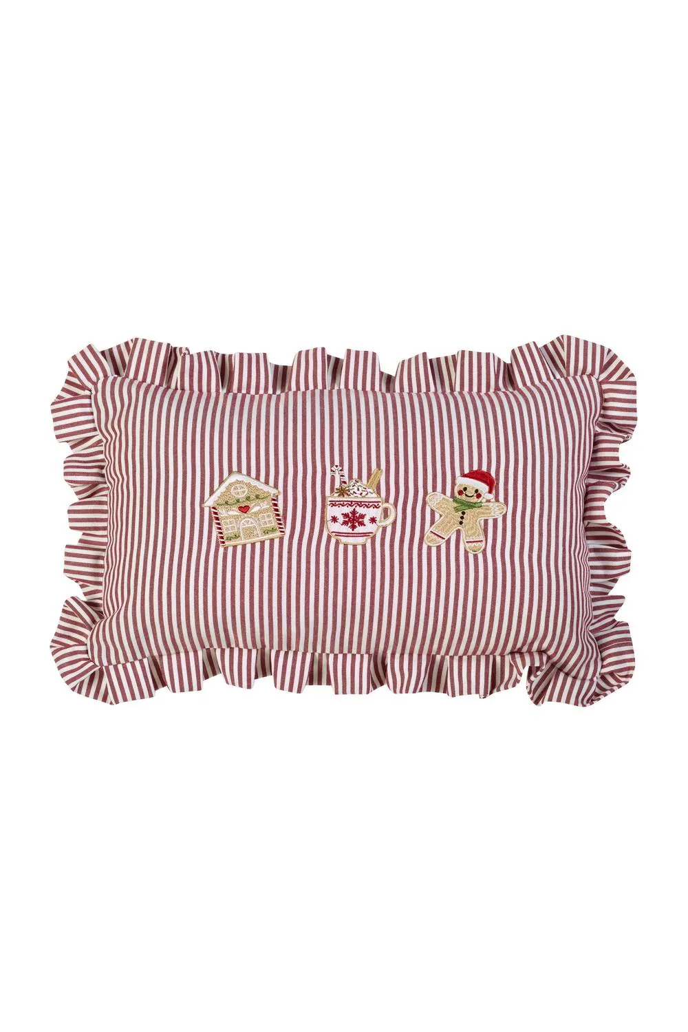 Catherine Lansfield 'Christmas Gingerbread Stripe' Cushion in Natural 3