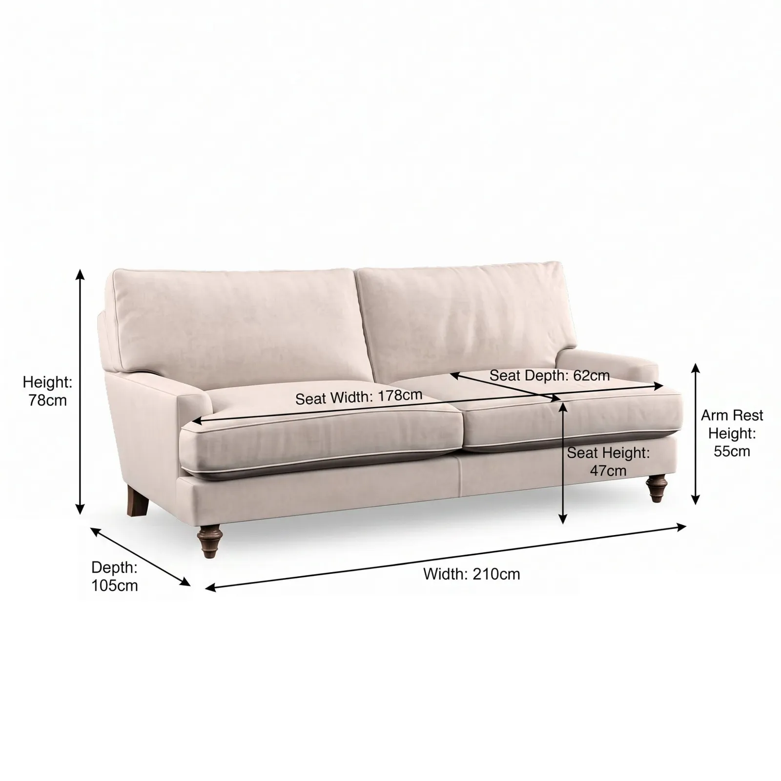Ashcombe Large Sofa, Neutral | Barker & Stonehouse 6
