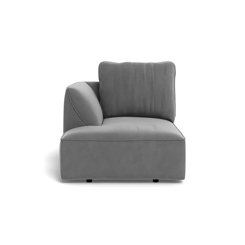 Heal's Morven Left Hand Facing Chaise Unit Smart Velvet Mercury 1