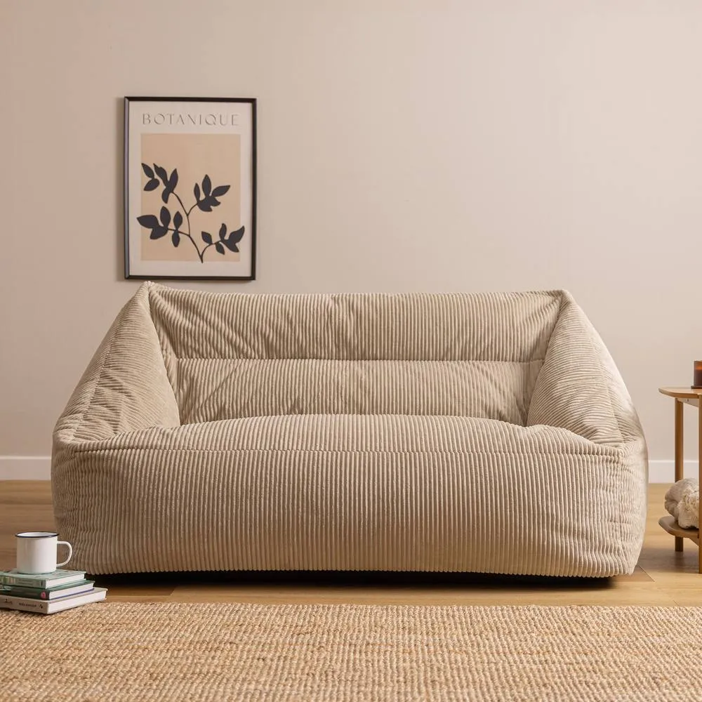 icon Cecilia Jumbo Cord Giant Bean Bag Sofa in Stone