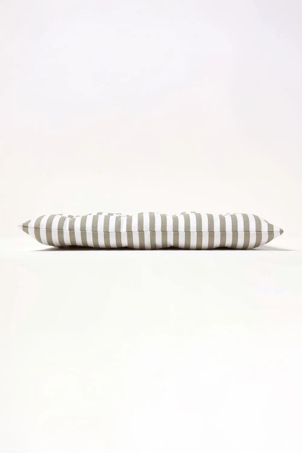 Homescapes Set of 4 Grey Stripe Seat Pad with Button Straps 100% Cotton 40 x 40 cm 6