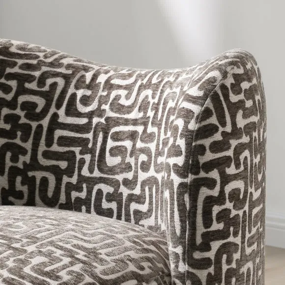 Cora Abstract Jacquard Print Accent Chair 3