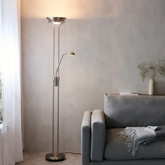 Return - Vogue Rome Mother & Child Floor Lamp, Nickel