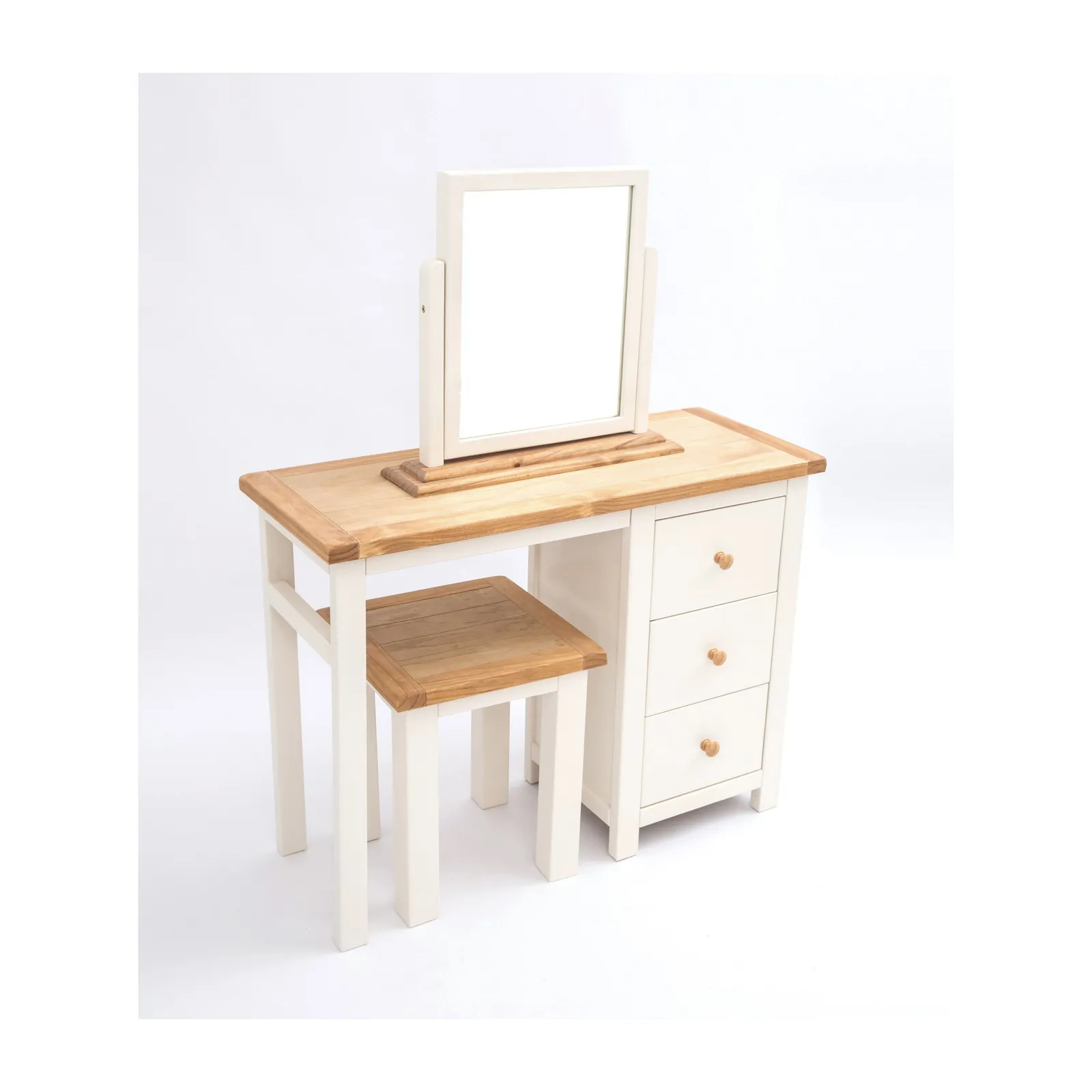 Cabinet Bits Maggiori 3 Drawer Dressing Table Set Wood Knob in Off-White 4