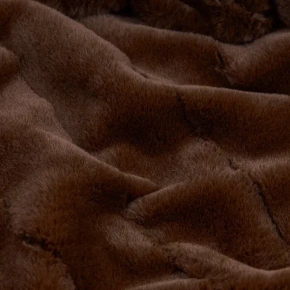 Paoletti Empress Faux Fur Throw Brown 140 X 200Cm, Brown 2