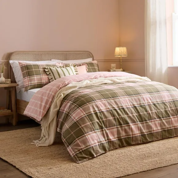 Wylder Nature Braemar Check 100% Cotton Duvet Cover and Pillowcase Set 1