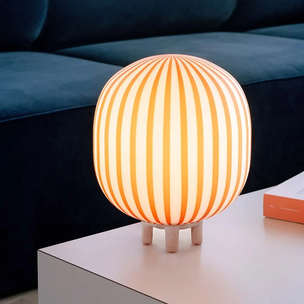 Established & Sons Filigrana T2 Cylinder Table Lamp White/Red 5