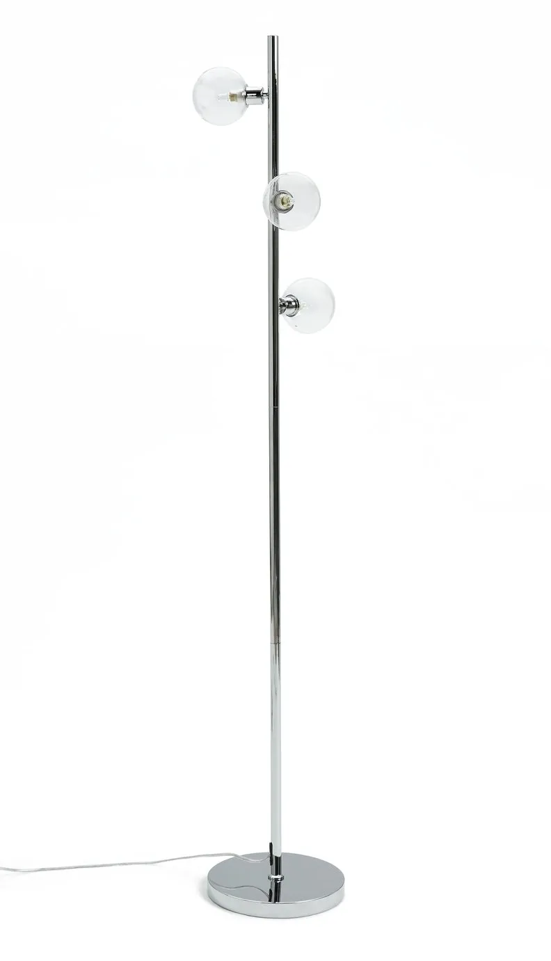 Habitat Glam 3 Light Floor Lamp - Chrome