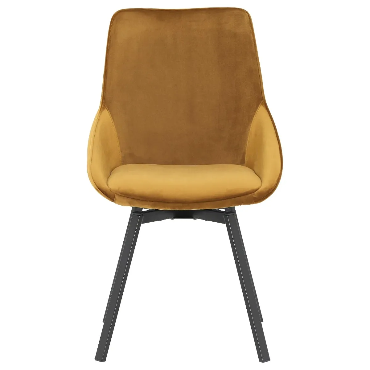 Beckton Leisure Swivel Dining Chair, Yellow Velvet | Barker & Stonehouse 4