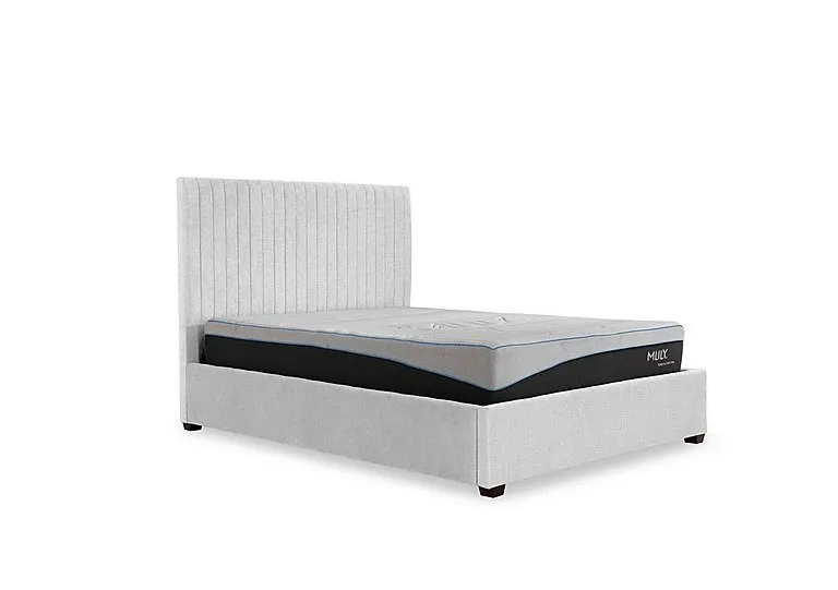 Sam 133cm Headboard Manual Ottoman Bed Frame - Double - Ciaga Silver