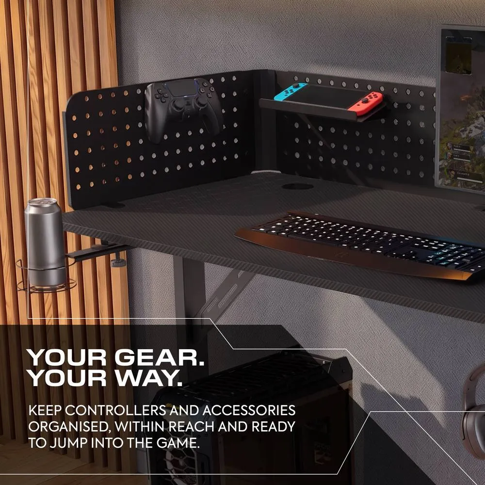 X Rocker Vortex 110cm Gaming Desk with Pegboard & Accessories in Black 4
