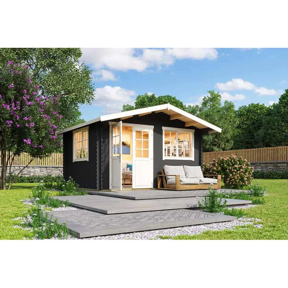 Lasita Maja Ltd Norderney 2-Log Cabin, Garden Room, Home Office - L444.6xW390xH256.5cm in Light Brown 4