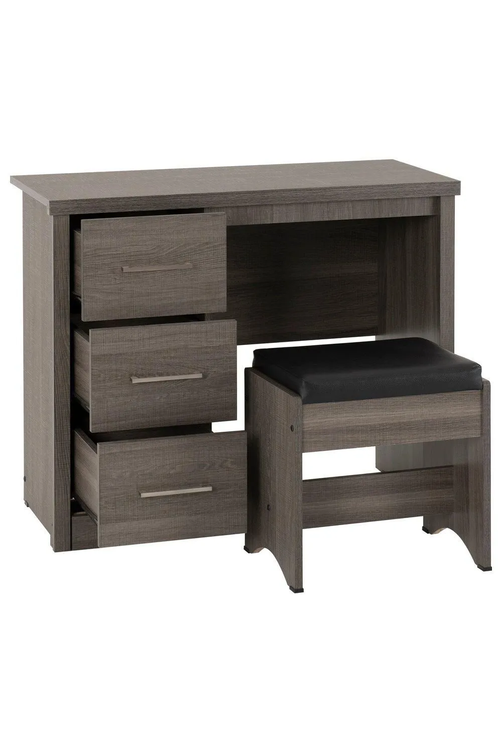 Seconique Lisbon 2 Piece Dressing Table Set in Black 3