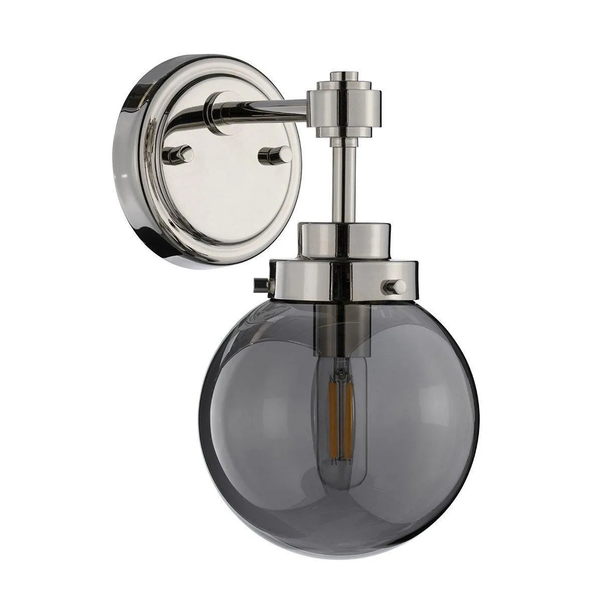 Netlighting Kula 1 Light Wall Light Polished Nickel E14 in Grey 2