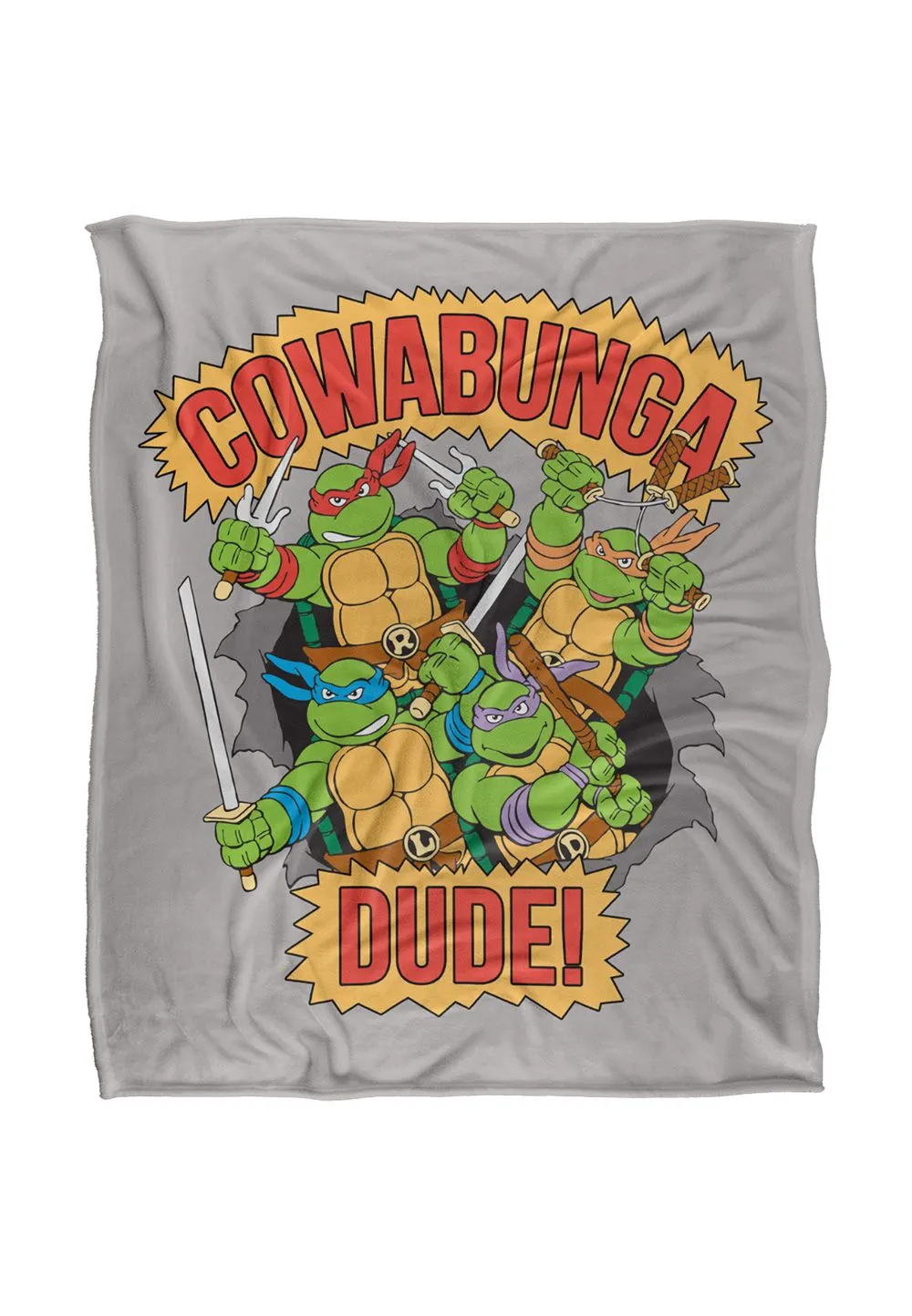 Teenage Mutant Ninja Turtles TMNT Cowabunga Dude Silky Touch Super Soft Throw Blanket 152 X 127 cm in White