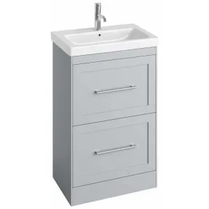 Concept Stone Grey Shaker Freestanding Vanity Unit & Basin - 550mm