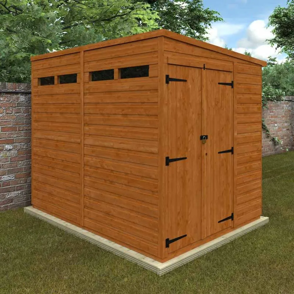 Buttercup Farm 8x6 Flex Pent Security Doubel Door 12mm Flex - L238.8 x W175 x H203 cm in Burnt Orange 5