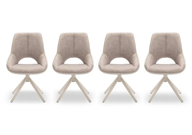 Tino Set of 4 Two Tone Swivel Dining Chairs