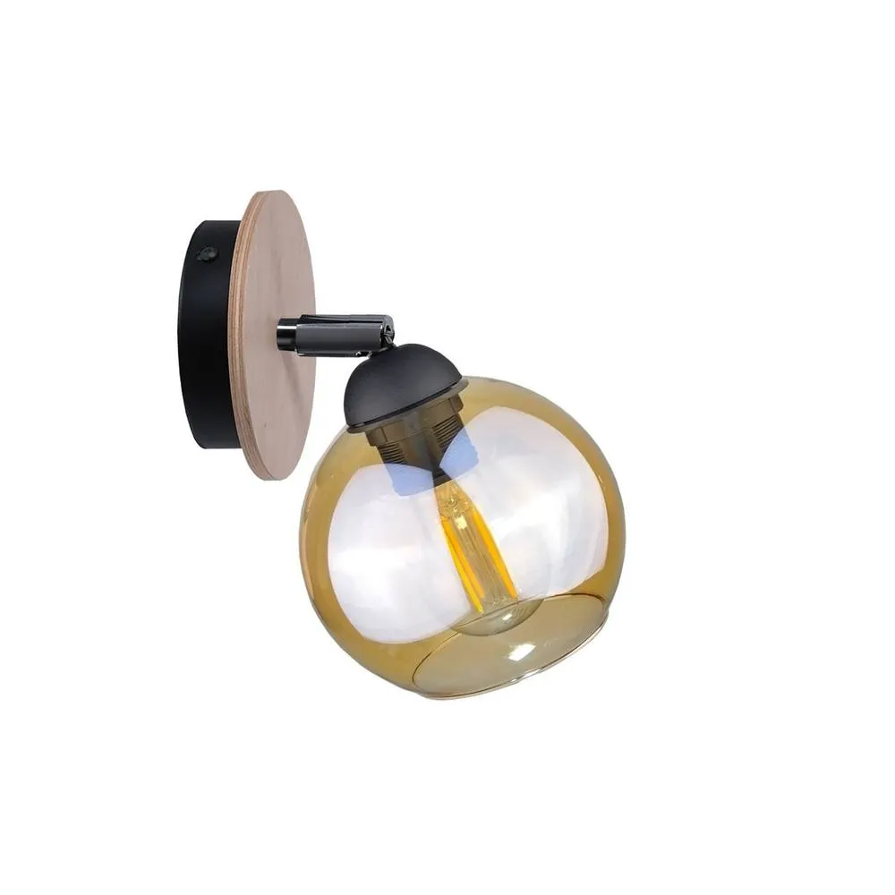 Netlighting Thea Dome Wall Lamp Wood 15cm 1x E27 in Brown