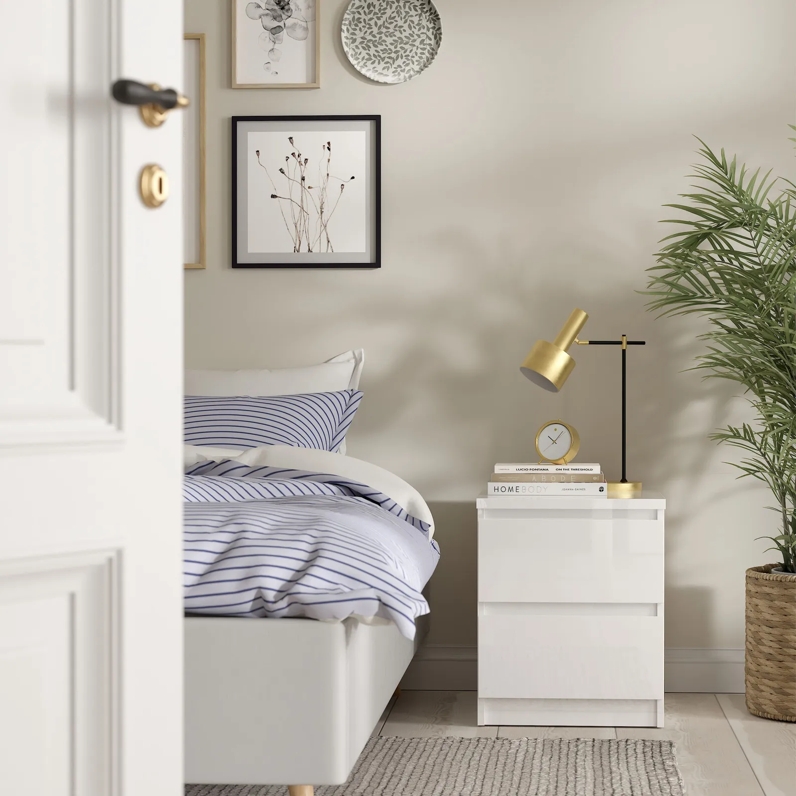 Furniture To Go Naia Bedside 2 Drawers in White 5