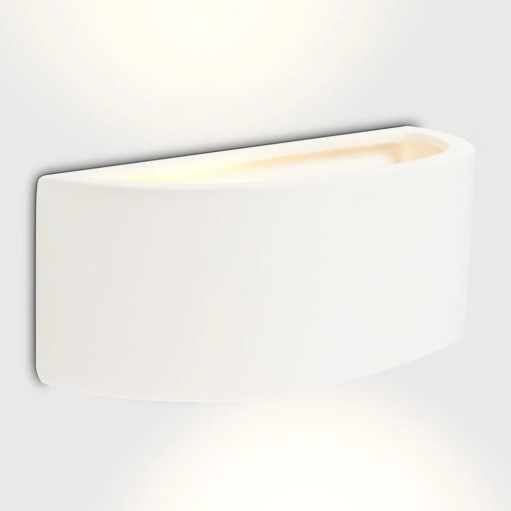 ValueLights Planter Glaze Pair of White Indoor Wall Lights 3