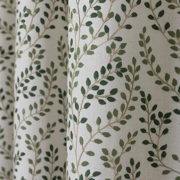 Shimla Embroidered Floral Pencil Pleat Curtains 3