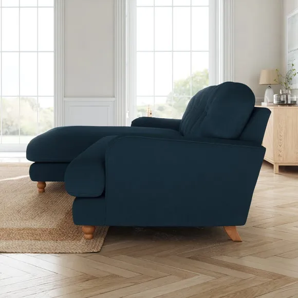 Martha Matte Plush Velvet Corner Chaise Sofa 2