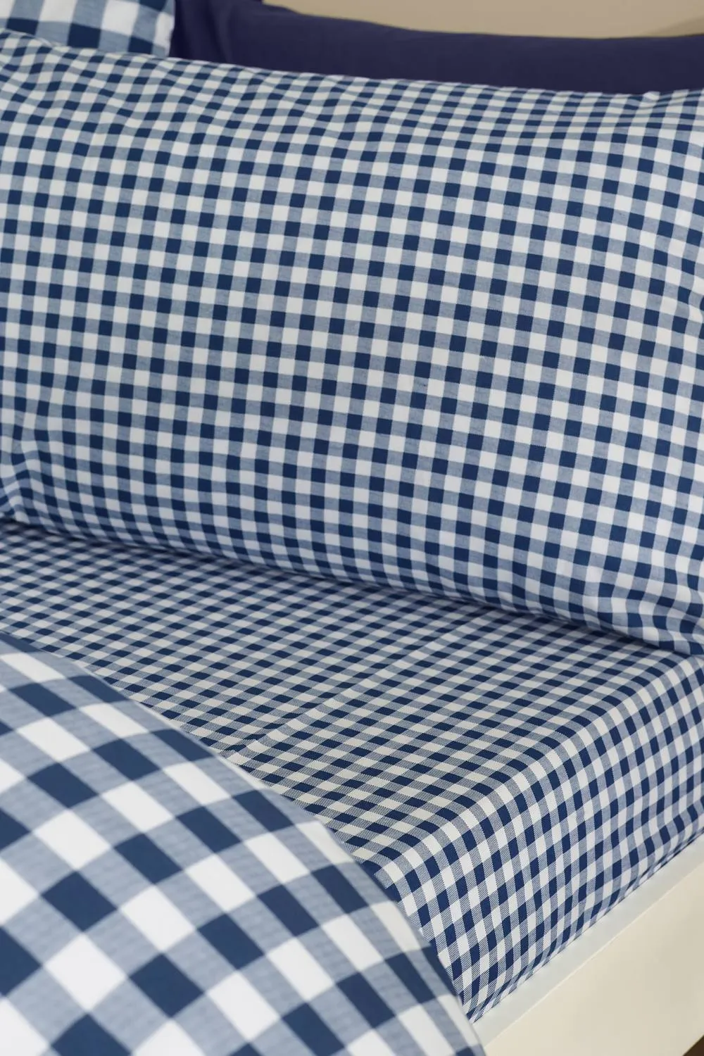 Catherine Lansfield 'Bamford Gingham Check' Fitted Sheet in Navy