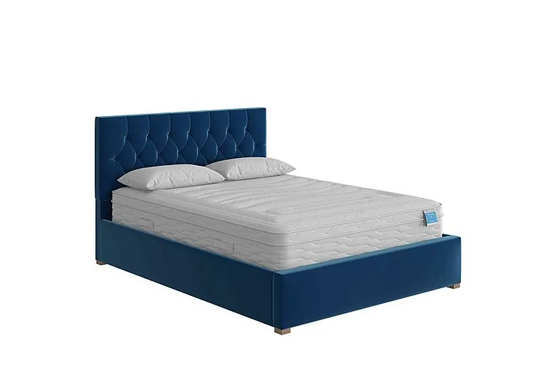 Henry Ottoman Bed Frame - Double - Plush Velvet Navy