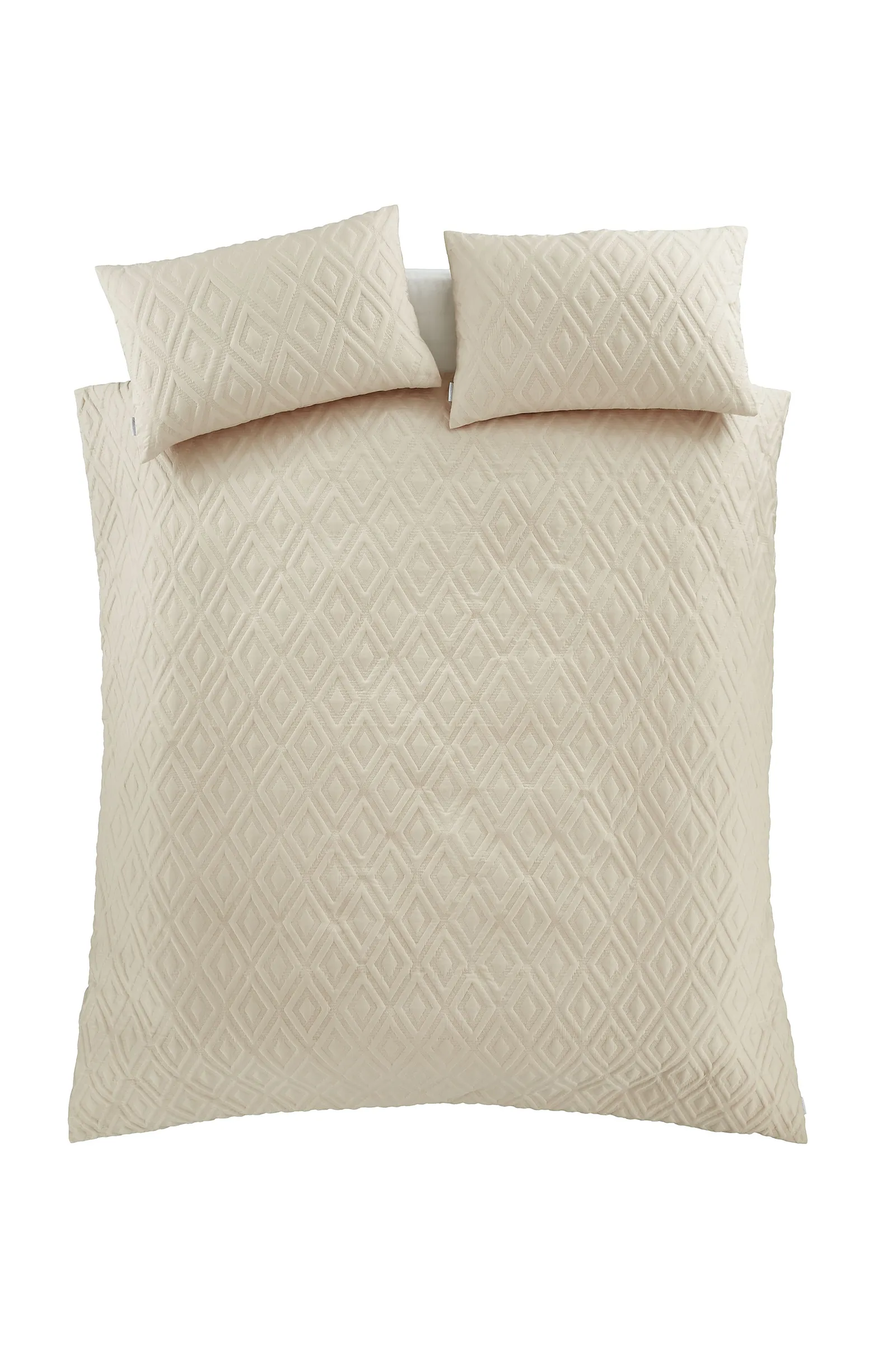 Catherine Lansfield 'Jacob Geo' Soft Touch Duvet Cover Set in Natural 5