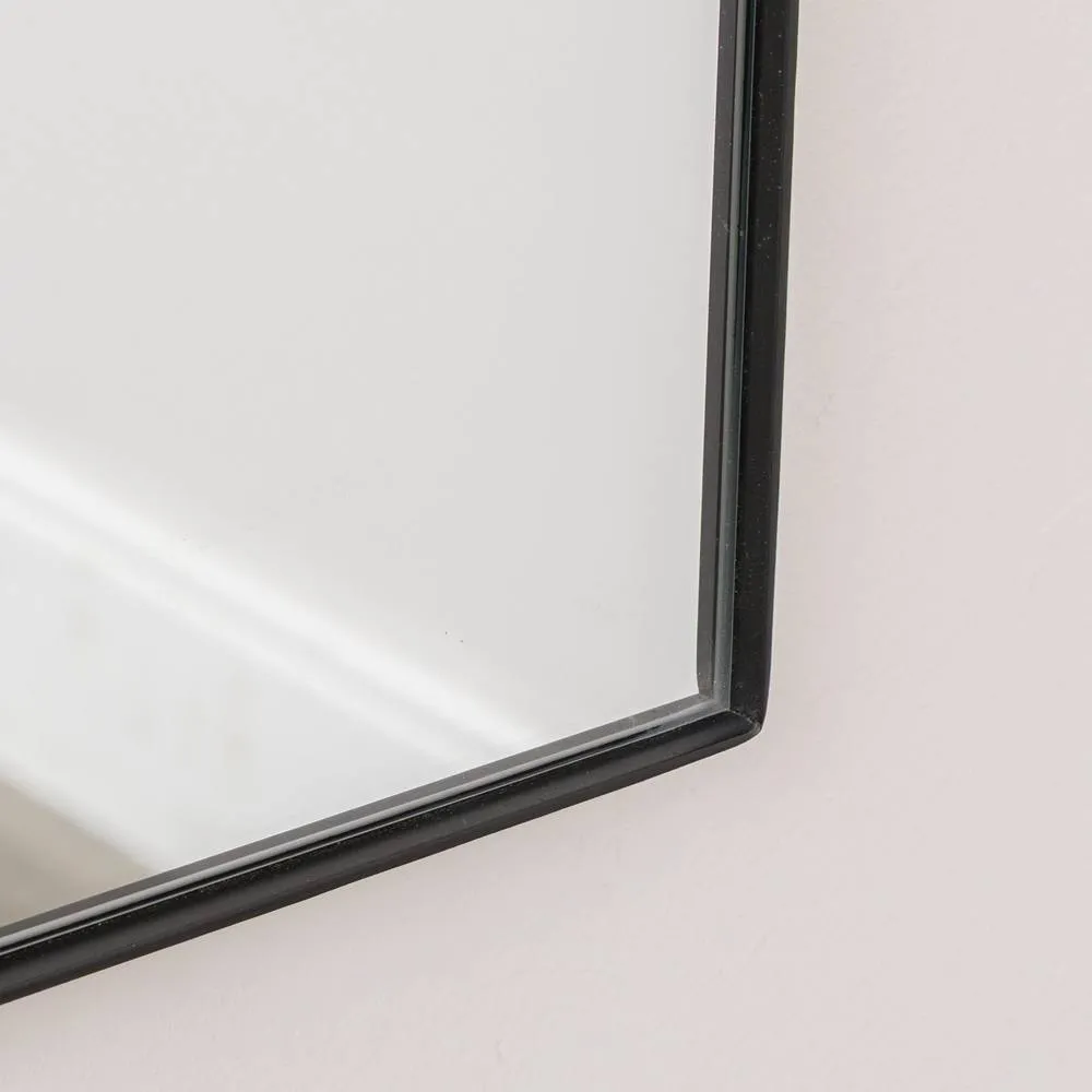 Melody Maison Matte Black Metal Framed Wall Mirror - 50cm X 65cm 3