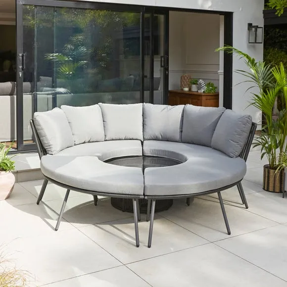 Madrid Circular Sofa Set with Rising Table 5