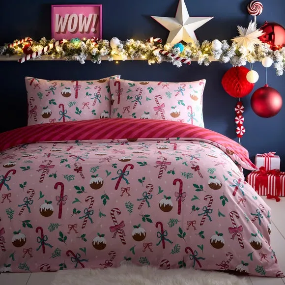 Fusion Festive Fancy Polycotton Duvet Cover & Pillowcase Set 1