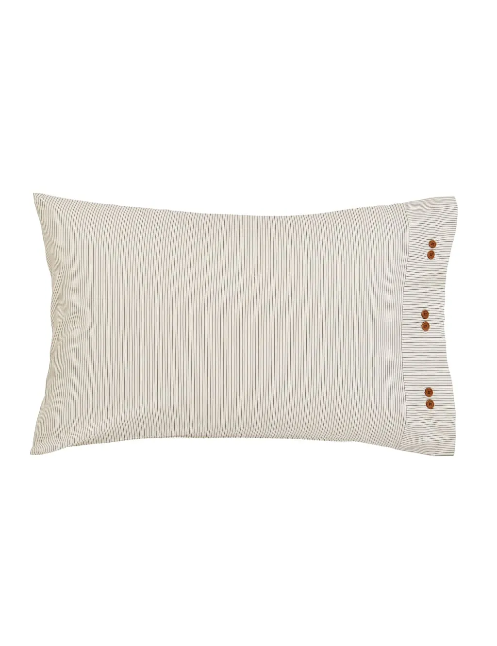 Bedeck of Belfast 2 Pack Pure Cotton Alba Striped Pillowcases Grey Mix