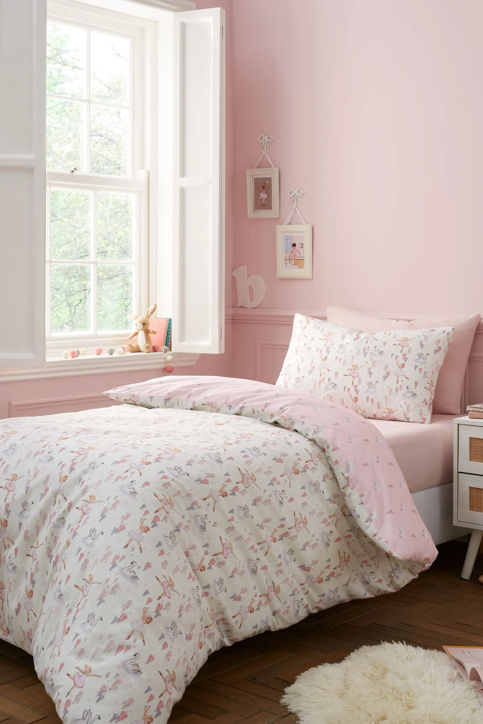 Belle & Boo 'Ballerina' Reversible Cotton Duvet Cover Set in Pink