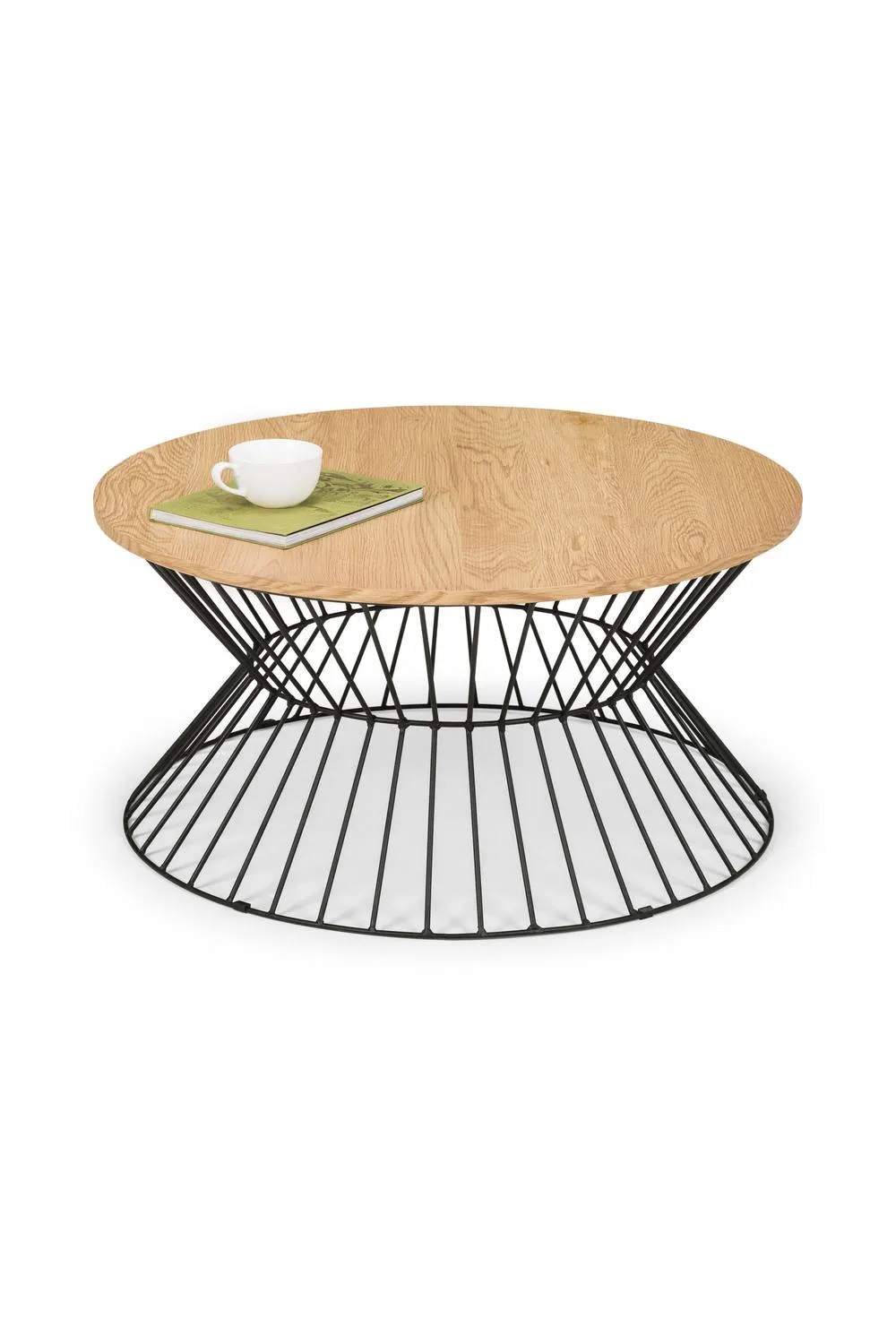 Julian Bowen Jersey Round Wire Coffee Table in Light Oak 3