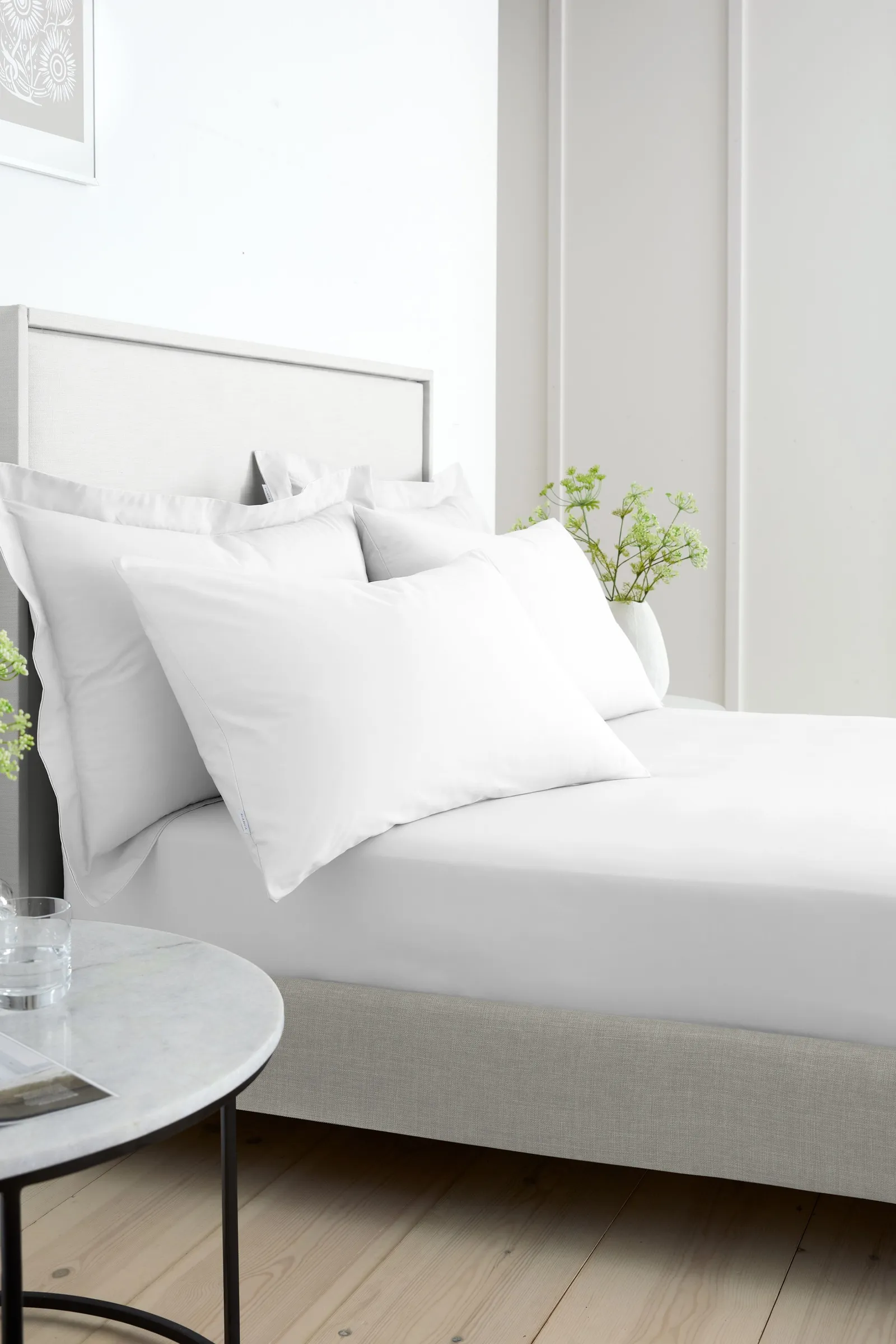 Bianca 200 Thread Count Cotton Percale 32cm Depth Sheet in White 3