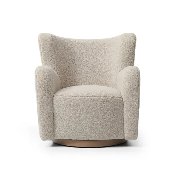 Theo Natural Borg Swivel Armchair 5