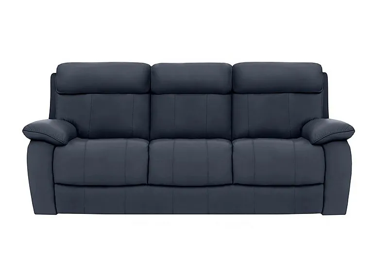 Moreno 3 Seater Leather Sofa - BV Ocean Blue