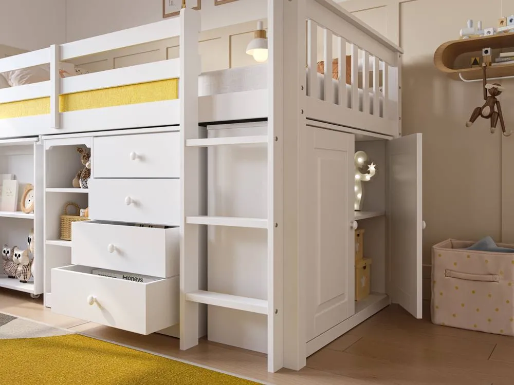 Flair Oban Single Midsleeper Cabin Bed with Desk White 4