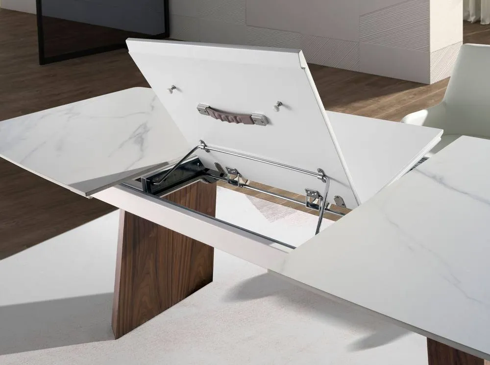Angel Cerda Oval Extending Dining Table White Porcelain Marble 5