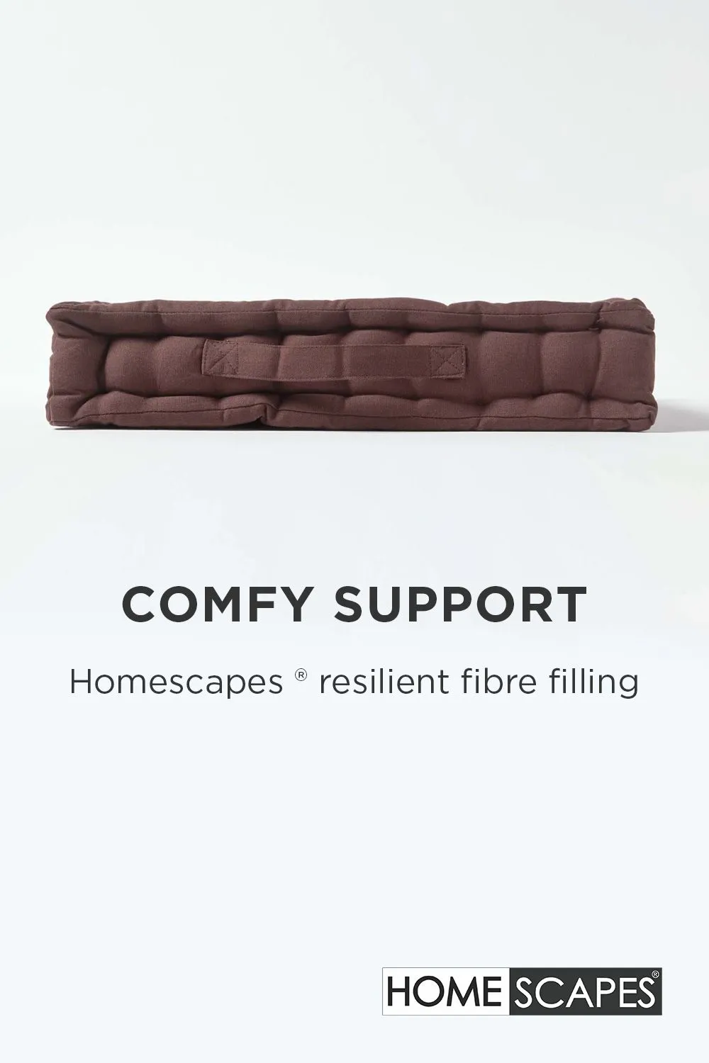 Homescapes Plain Cotton Floor Cushion in Chocolate 4