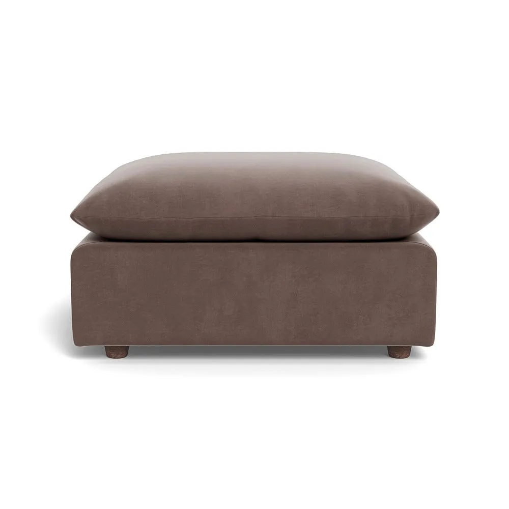 Heal's Astrid Ottoman Smart Velvet Mouse Natural Beech Feet 1