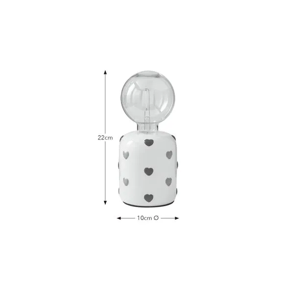 Hattie Heart Exposed LED Bulb Table Lamp 5