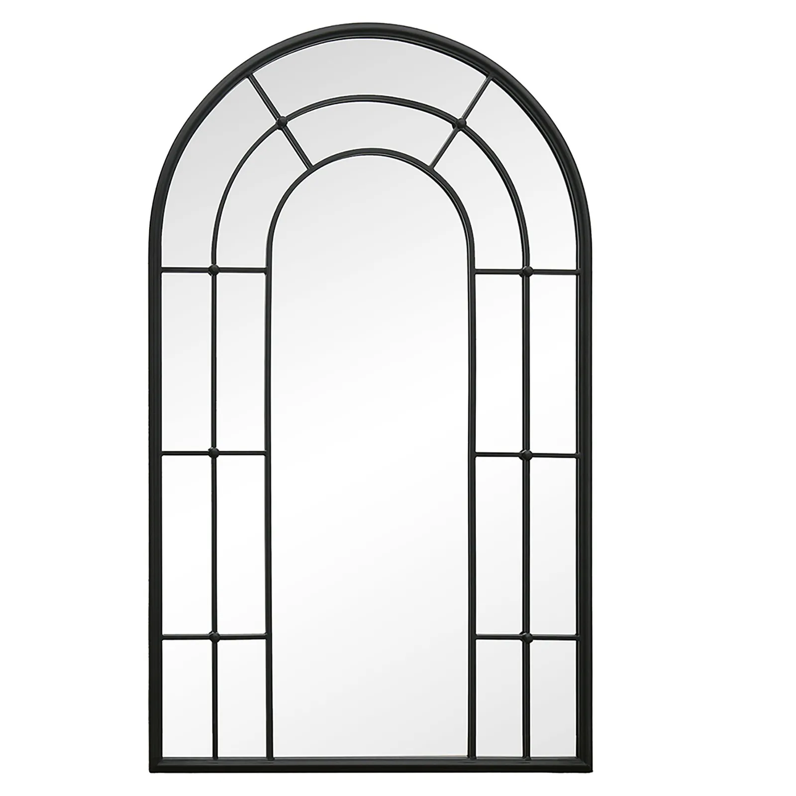 Dibor Classic Black Tall Rounded Decorative Indoor Bedroom, Bathroom, Hallway, Arch Mirror H107cm x 65cm 2