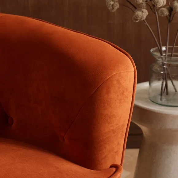 Cindi Button Back Velvet Tub Chair 4