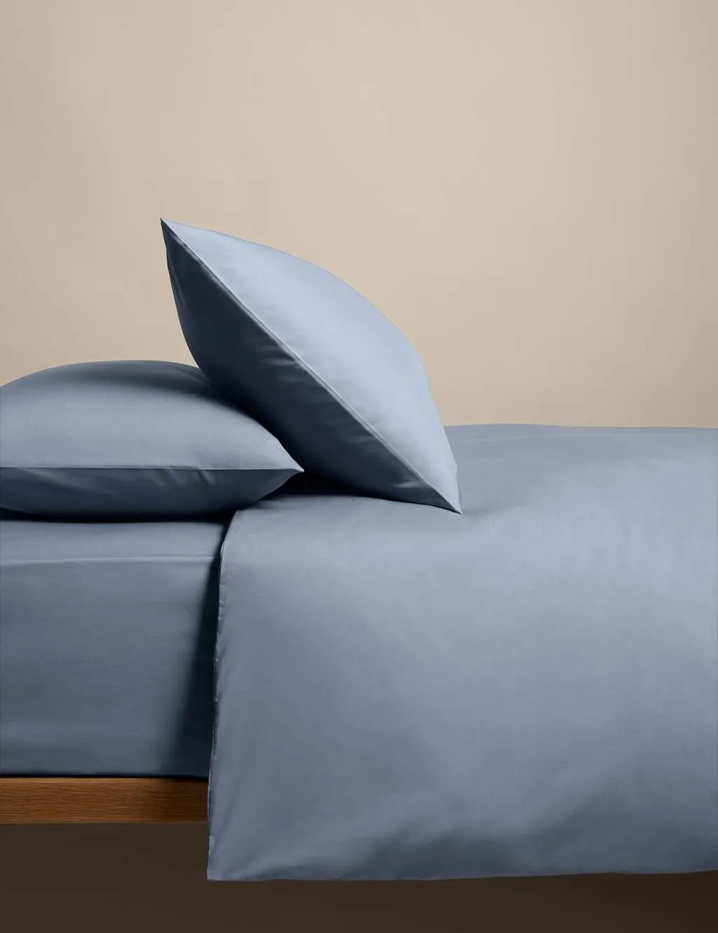 M&S Cotton Rich Bedding Set Dusty Blue