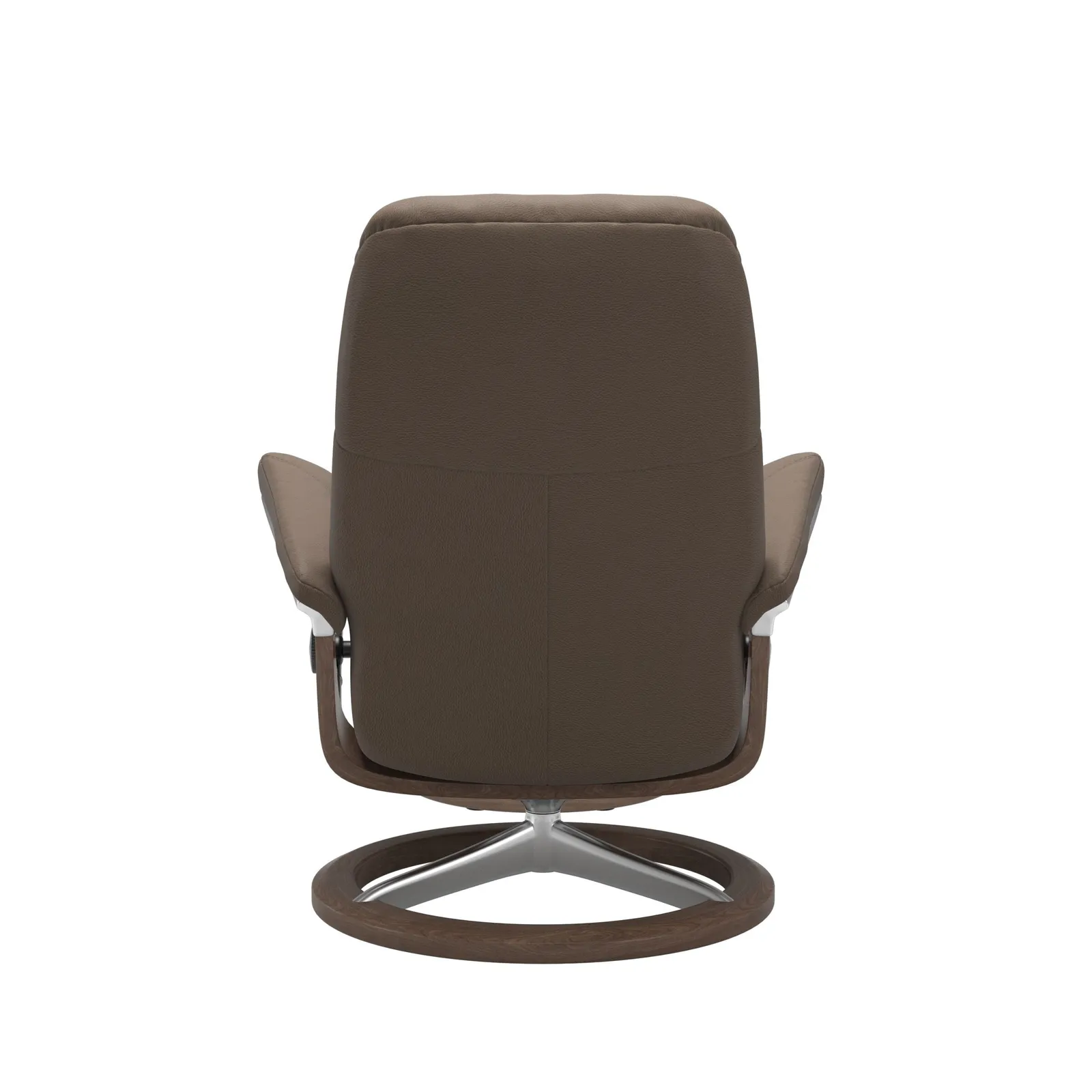 Stressless Consul Small Recliner Chair & Stool, Brown Leather | Barker & Stonehouse 2